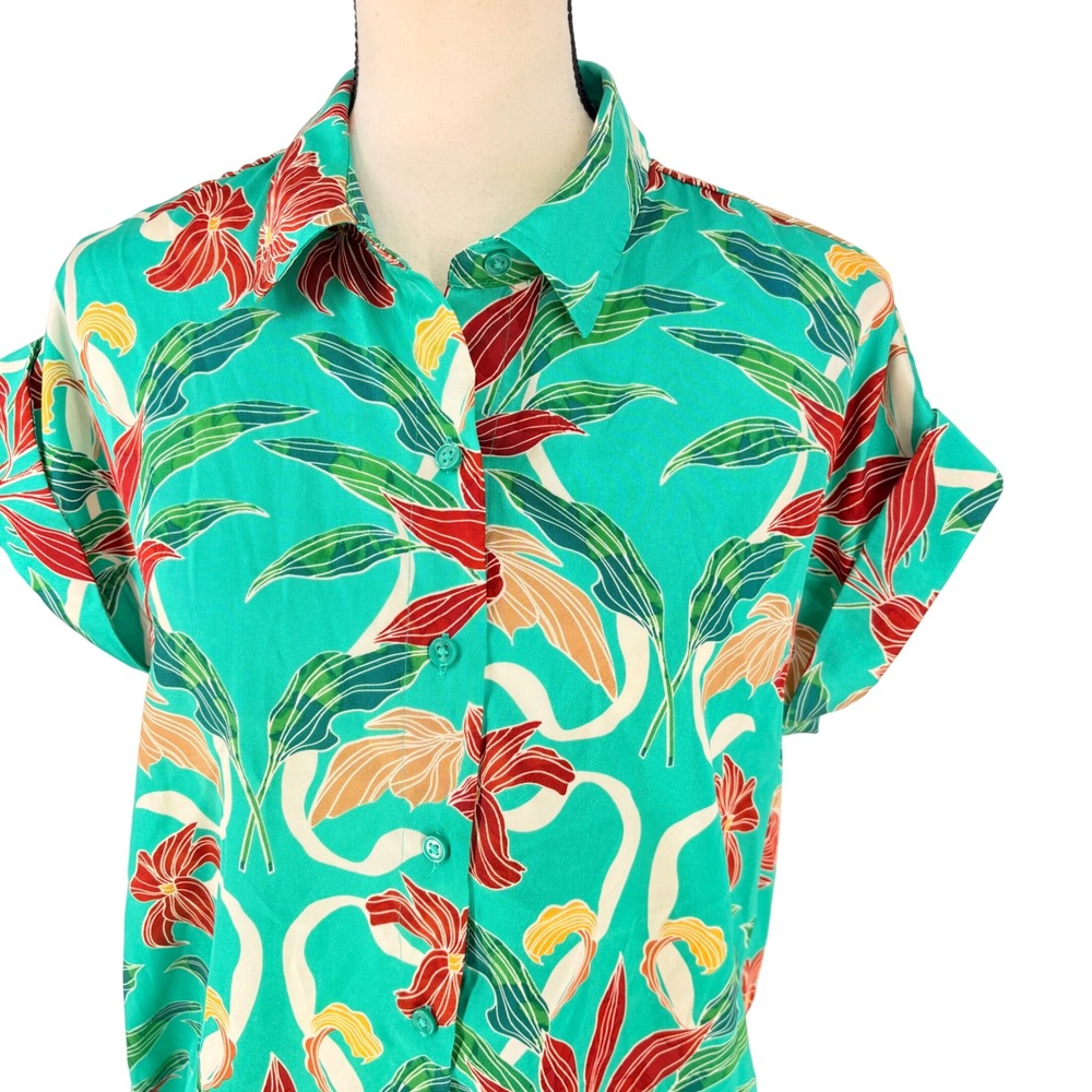 INC International Concepts Floral Print Short Sleeve Button-Up Shirt - Picture 3 of 9